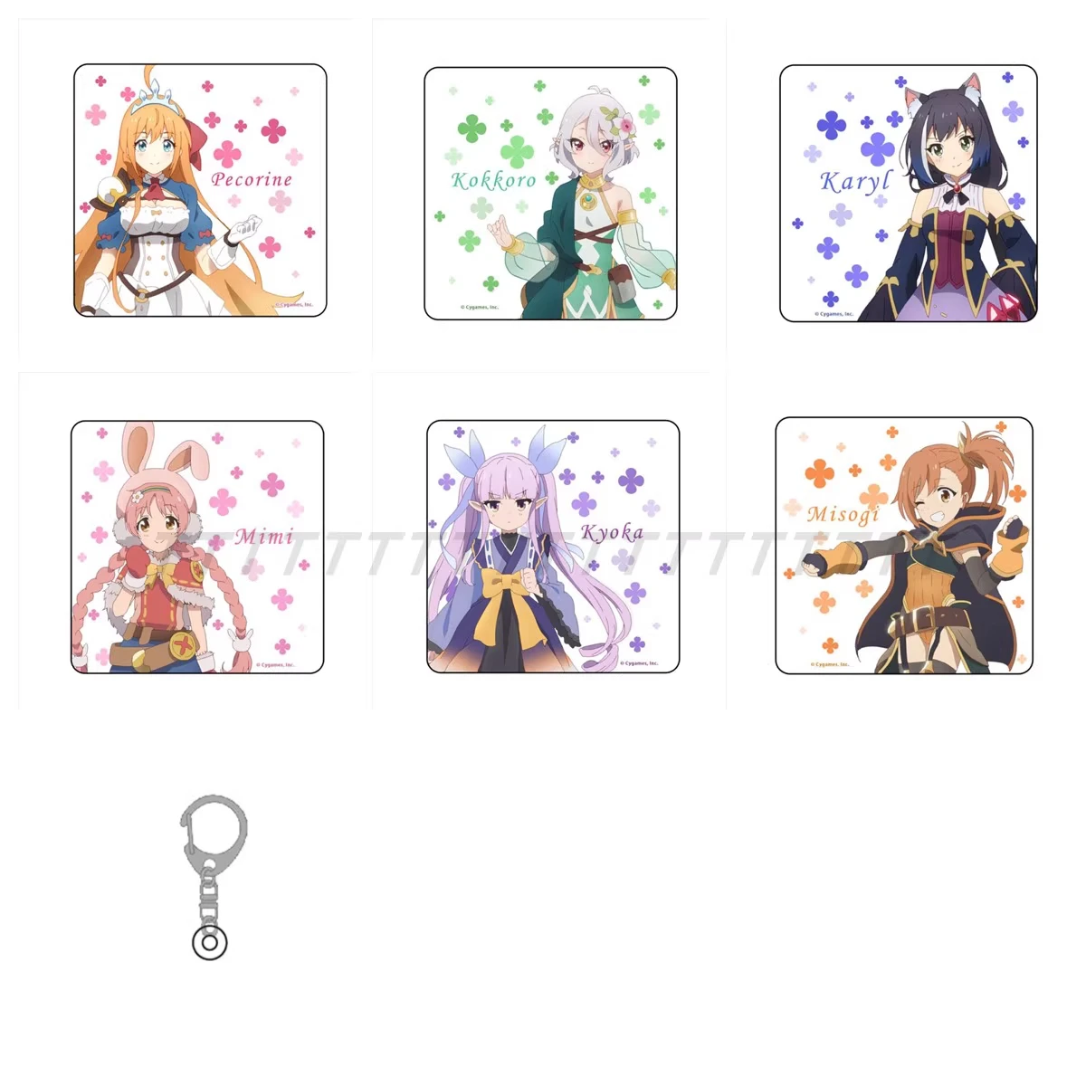 

Game Priconne Pecorine Kokkoro Karyl Kyaru Kuraishi Eriko Keychain Doll Anime Acrylic Keyring Pendant for Gift