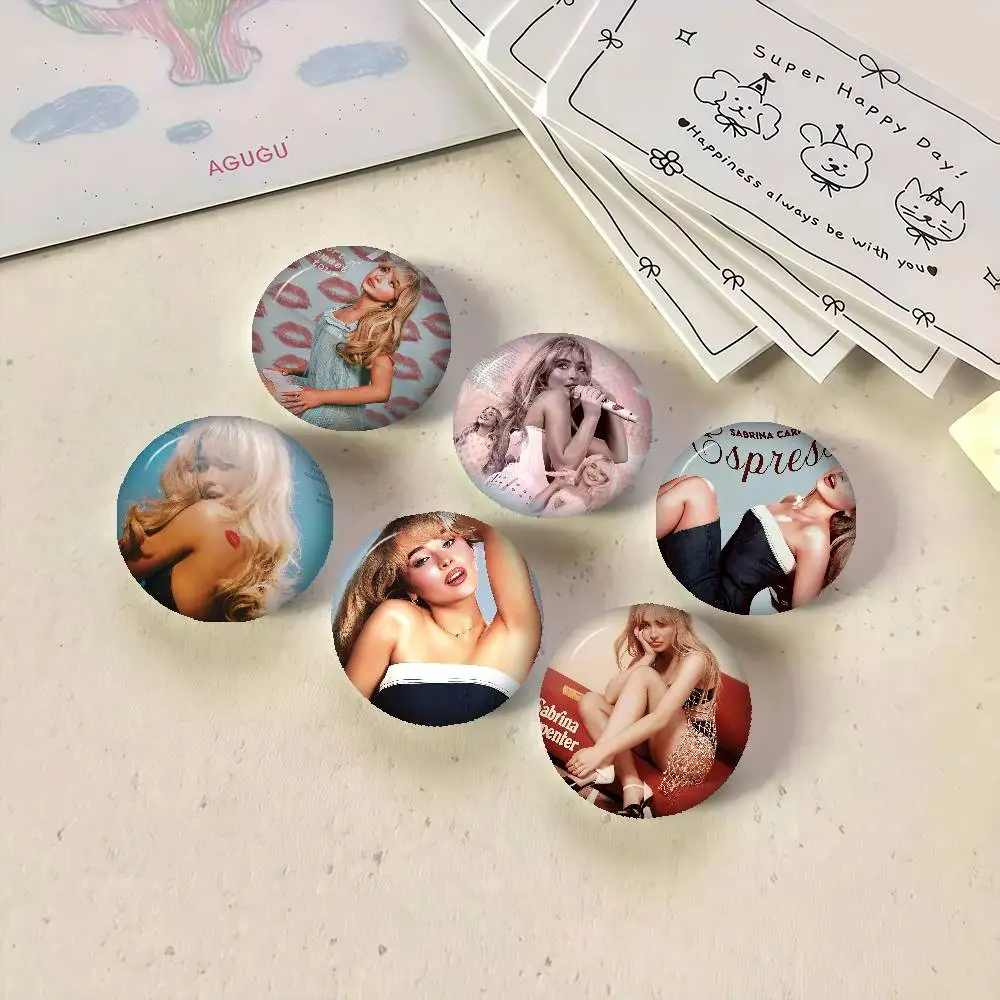 Sänger S-Sabrina C-Carpenter Niedliche Anime-Figur, Icon-Abzeichen, handgefertigte Weißblech-Brosche für Rucksack, Kleidung, Brust, Ornament, Geschenke