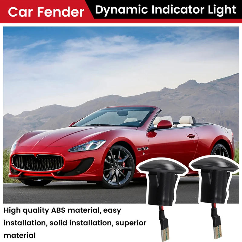 Car Fender Indicator Light Dynamic Side Marker Light For Fiat 500 Maserati Grancabrio Lancia Lybra Turn Signal Lights