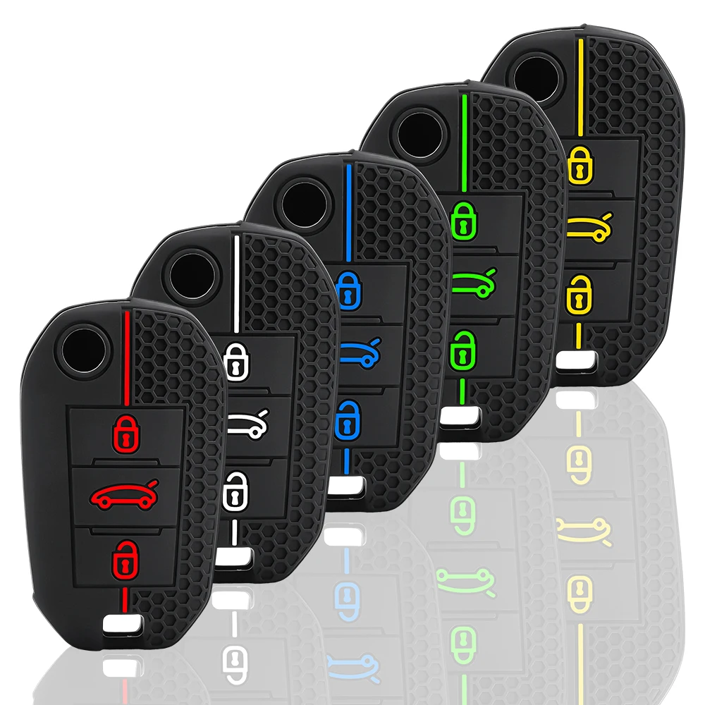 Silicone Key Cover Car Key Case For Citroen C5 C3 C4 C8 Berlingo For Peugeot Partner Rifter 208 308 508 407 2008 3008 Expert