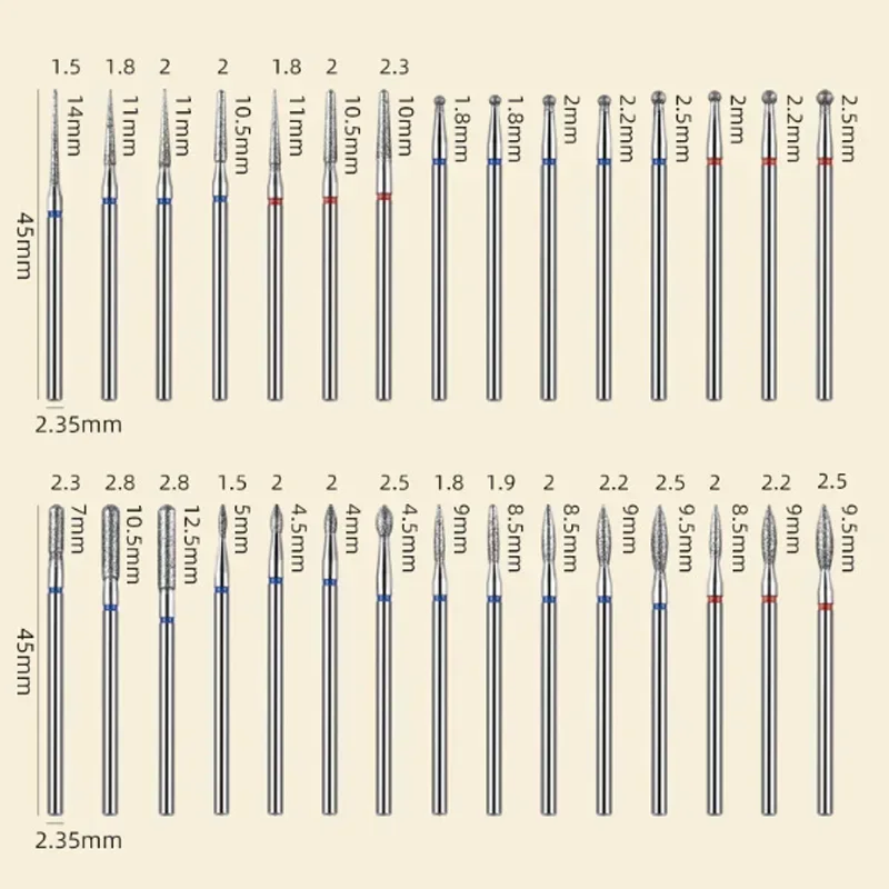 30/7 قطعة أظافر ماسية مثقاب الخشب الروتاري قواطع الطحن الكهربائية لباديكير مانيكير الملفات إهاب لدغ مسمار أدوات اكسسوارات