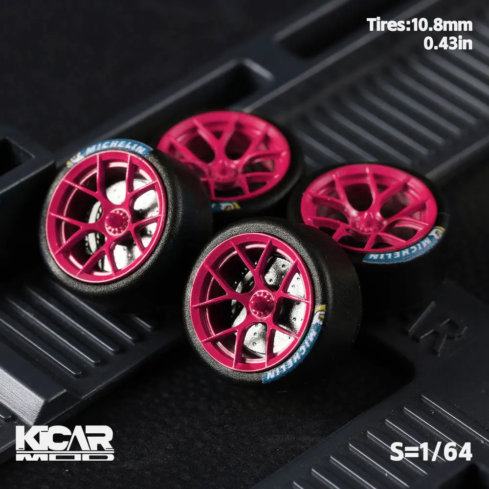 1/64 Modellauto-Räder mit Gummireifen Dynamische Lagerung Harz-Felgen 10,8mm Durchmesser Teile für MINIGT Druckguss-Modellautos – Detail 9