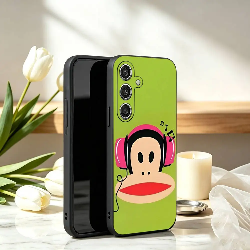 Fashion Logo Paul F-Frank Phone Case For Samsung Galaxy A73,A72,A71,A70,A53,A52,A51,Soft Silicone Black Cover