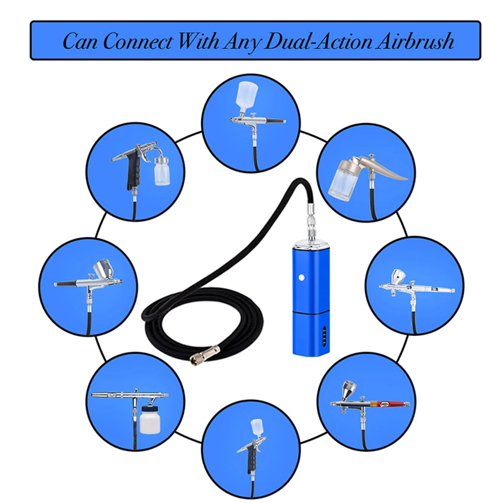 Комплект аэрографа, портативный мини-набор с компрессором, беспроводной набор для нанесения макияжа, покраски, украшения тортов
