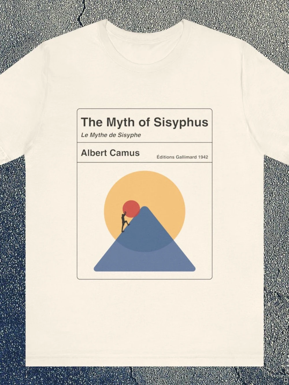 T-shirt minimaliste Sisyphus Myth, classique, sur le thème de la philosophie mythologique, T-shirt à manches courtes pour hommes et femmes, imprimé élégant |