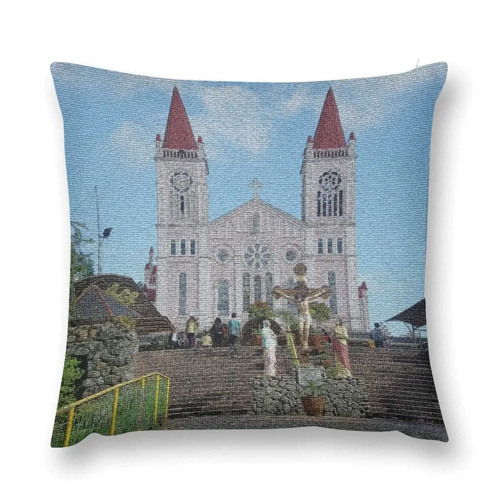 Baguio City, Cathedral Throw Pillow ornamental pillows for living room Cushions Room decorating items pillow