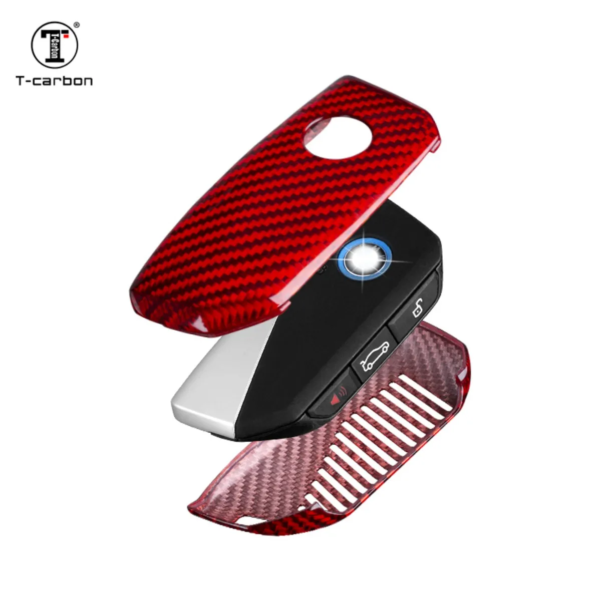 Carbon Fiber Car Key Case Cover Fit For BMW 2023 7 Series I7 G07 LCI XM X7 G07 U11 Key Holder Interior Accessories T-carbon