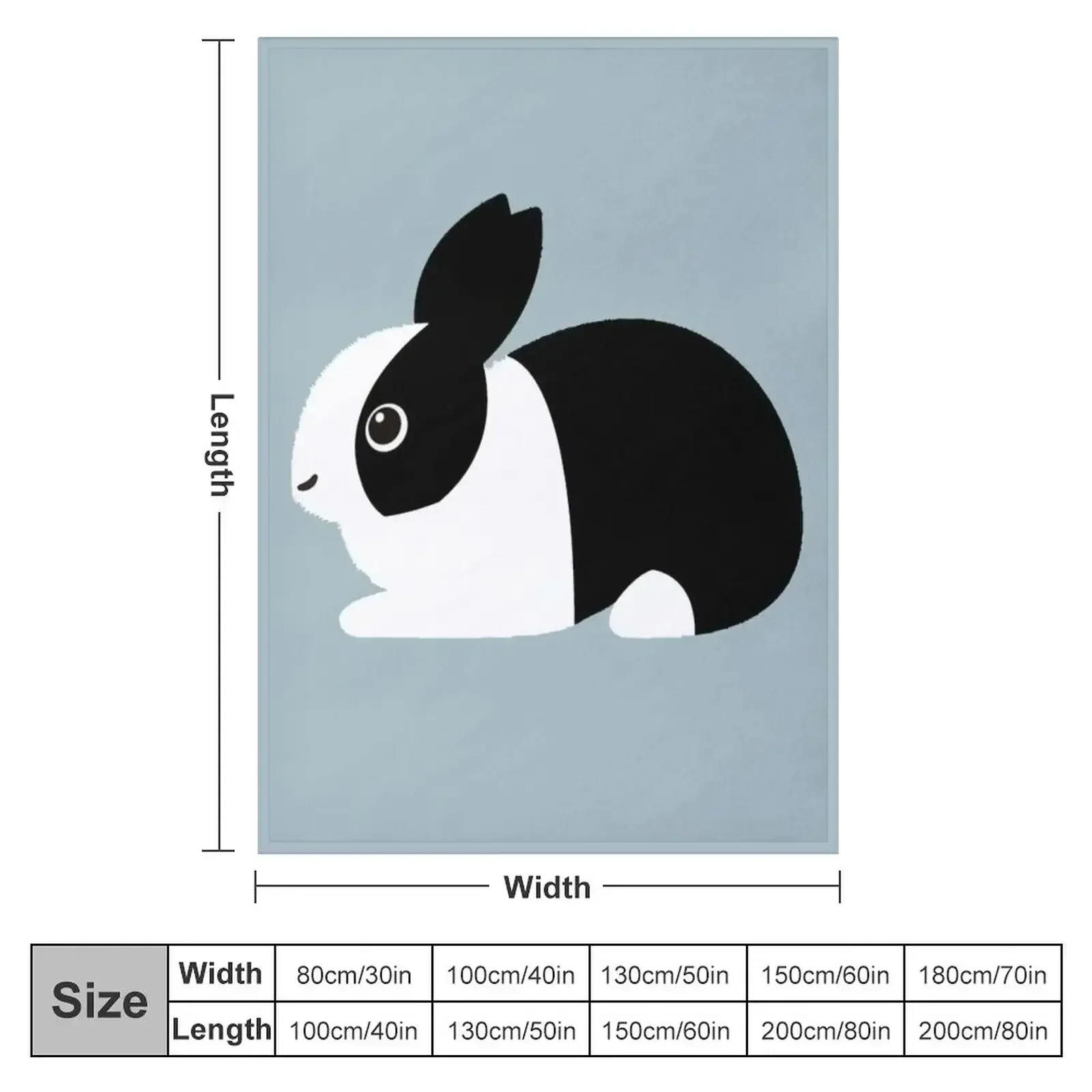 cute black and white dutch rabbit Throw Blanket Custom Beach Stuffeds blankets ands Blankets For Sofas Nap Blankets