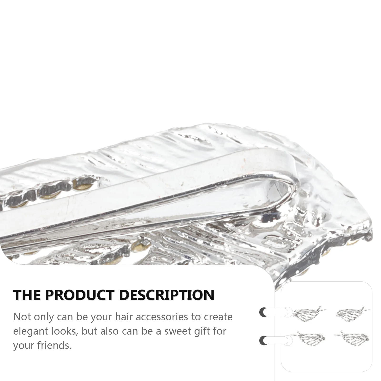 

4Pcs Shiny Wing Hair Clips Rhinestones Alloy Hairpins Side Hair Clip Elegant Girl Headdress Rhinestones Hairpin