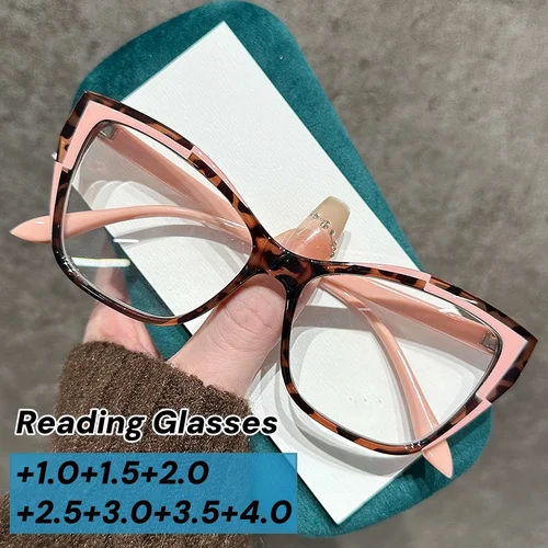 Nuevas gafas de lectura de moda para mujeres, hombres y mujeres, antiluz azul, prescripciones de visión de lejos, Vintage, ojo de gato, más dioptrías, presbicia
