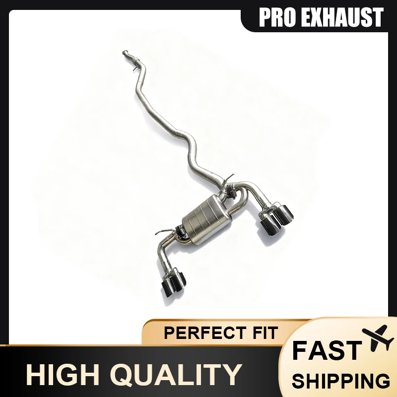 

PRO 304 Stainless Steel Mid-Rear Section with Dual-Side Quad Exits, Valves & Polished Finish for BMW 328i/320i F30