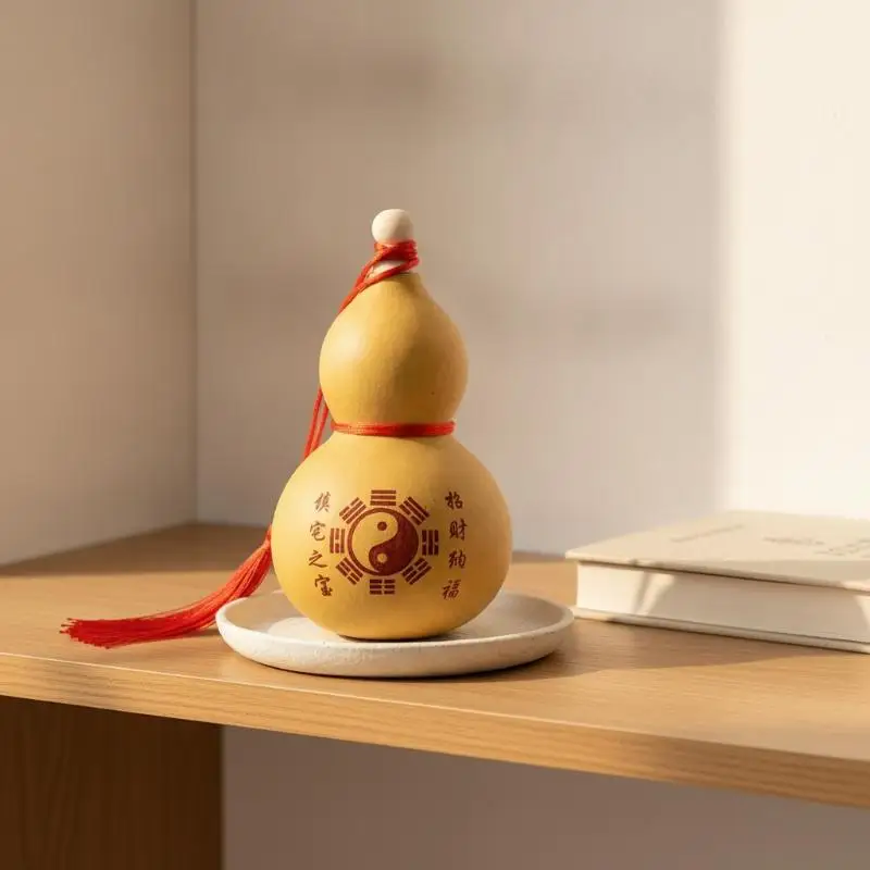Mini Wine Gourd Crafts Natural Art Collection Ornament Chinese Traditional Carving For Chinese New Year Hanging Toy Props