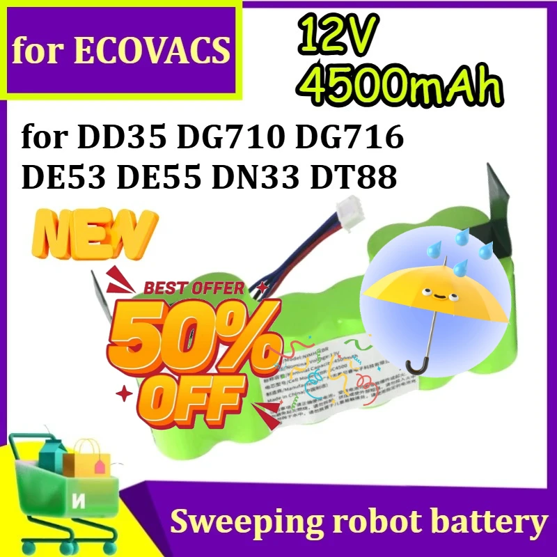 

Сменная батарея 12В 2500мАч 3000мАч 4500мАч для робота-пылесоса ECOVACS DEEBOT DD35 DG710 DG716 DE53 DE55 DN33 DT88