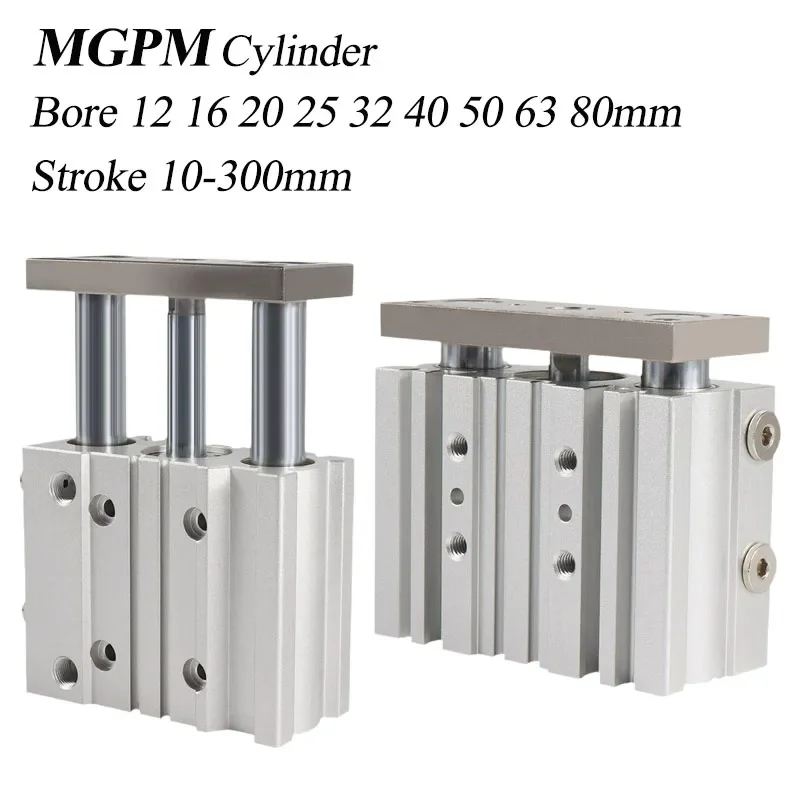 HLH MGPM12/16/20/25/32/40/50/63/80*10-300mm MGPM Three Axis Three Bar Air Pneumatic Cylinder Compact Guide High-quality And Dura