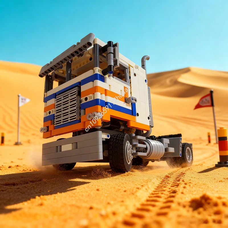 998 قطعة MOC Freightliner FLB B نموذج مقطورة اللبنات الفنية لتقوم بها بنفسك التعليم هدايا عيد الميلاد ألعاب مكعبات أعياد ميلاد الأطفال #1