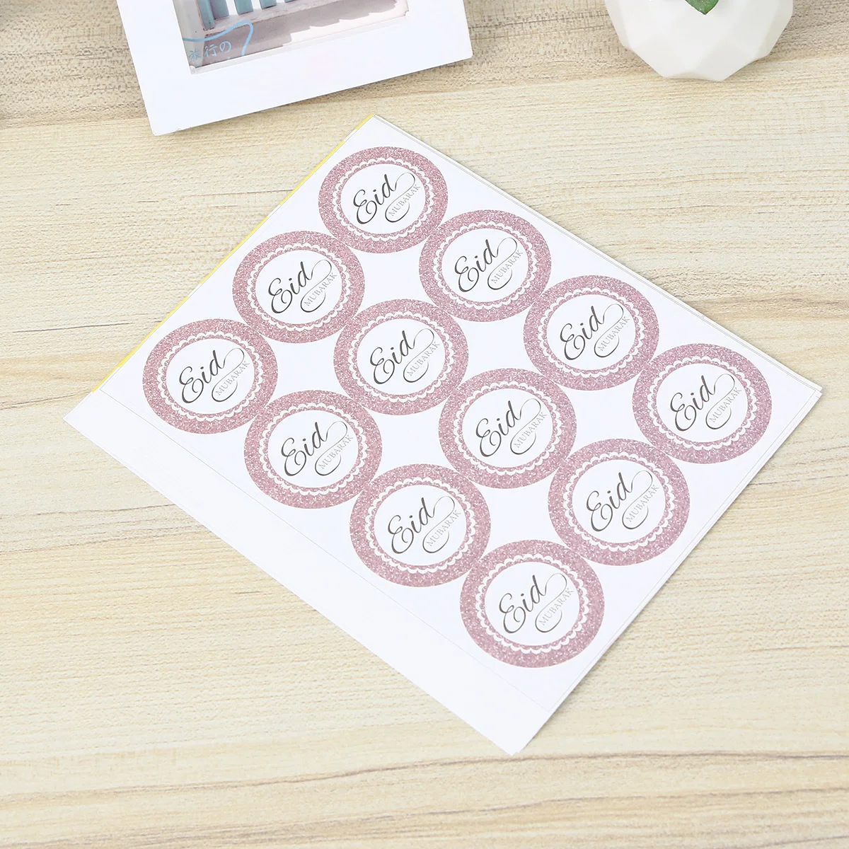 

120pcs Mubarak Round Adhesive Sticker Chic Decorative Decal For Gift Boxes Candy Bags Cake Adhesive Sticker Accessories