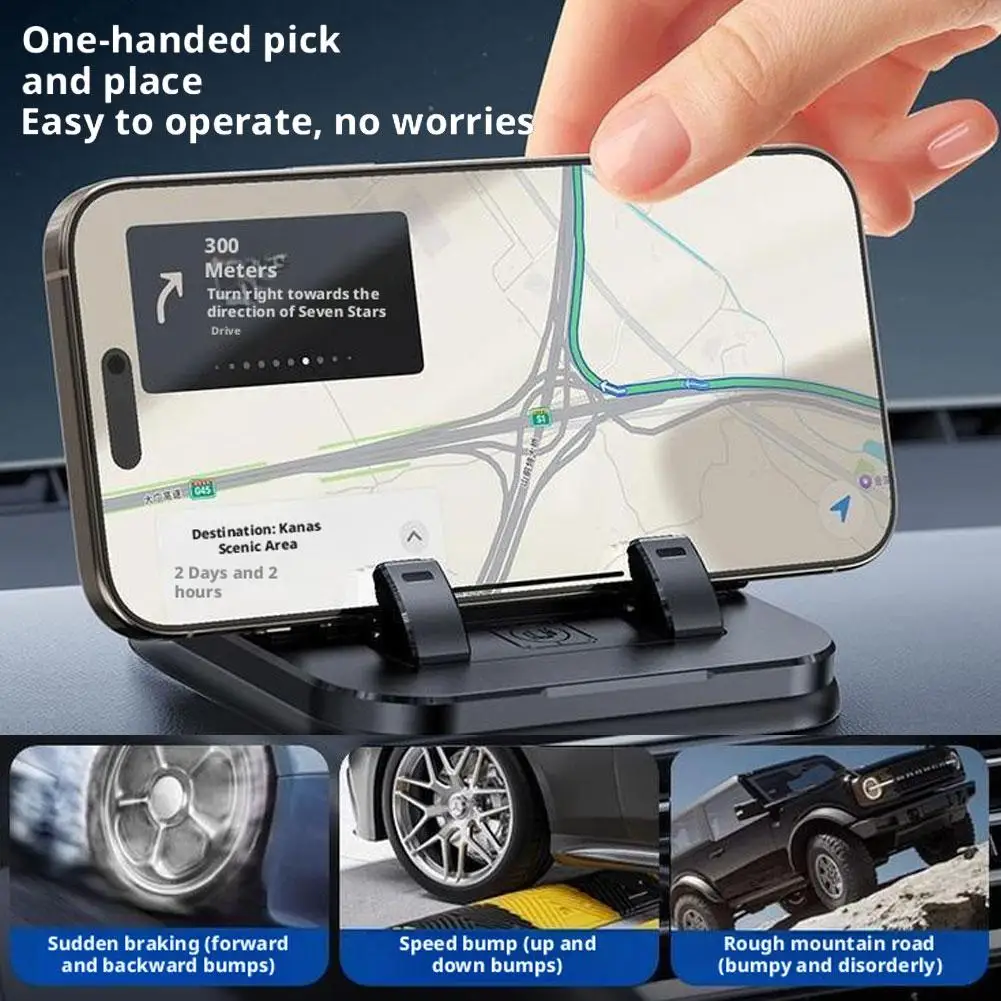 Car Dashboard Phone Holder With Number Plate 360-Degree Head-Up Mount Holder Navigation Auto Accessorie Anti Rotation Slip R0L7