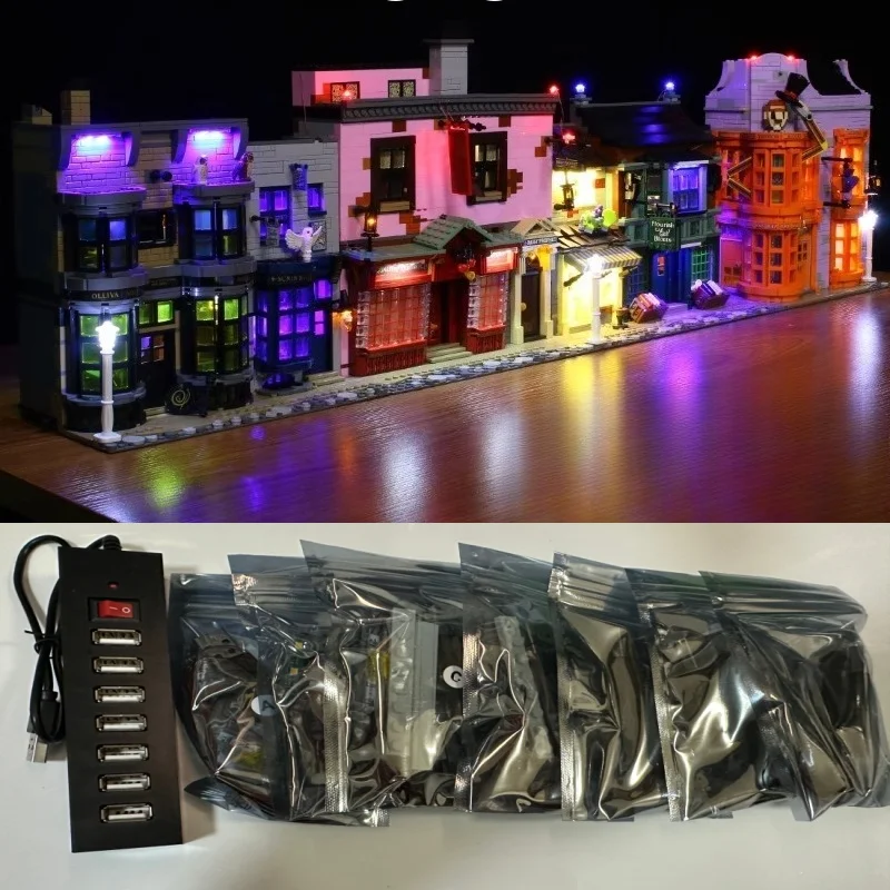 Led-lichtset geschikt voor Diagon Alley 75978 City bouwstenen decoratieve lamp (niet inbegrepen modelstenen)