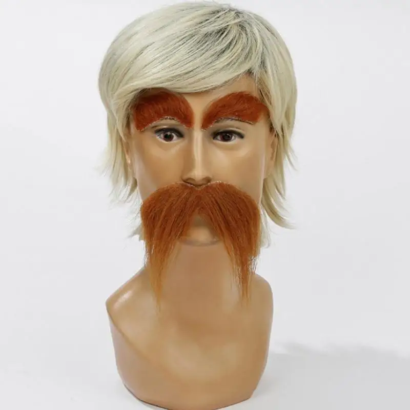 652F Conjunto adhesivo bigote y cejas Disfraz Halloween Disfraz cosplay