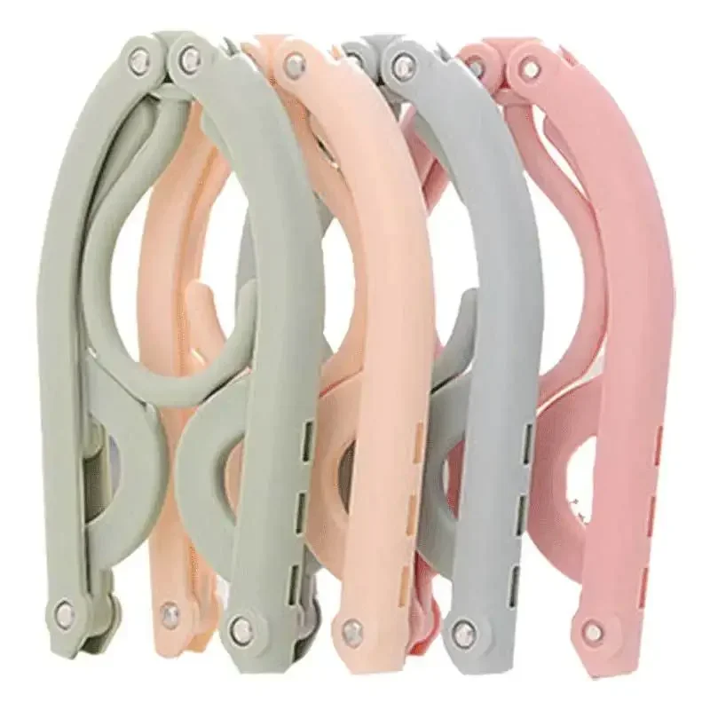 Multifunctional Plastic Foldable Clothes Hanger Travel Space Saving Simple Clothes Support Creative Portable Clothes Hanger