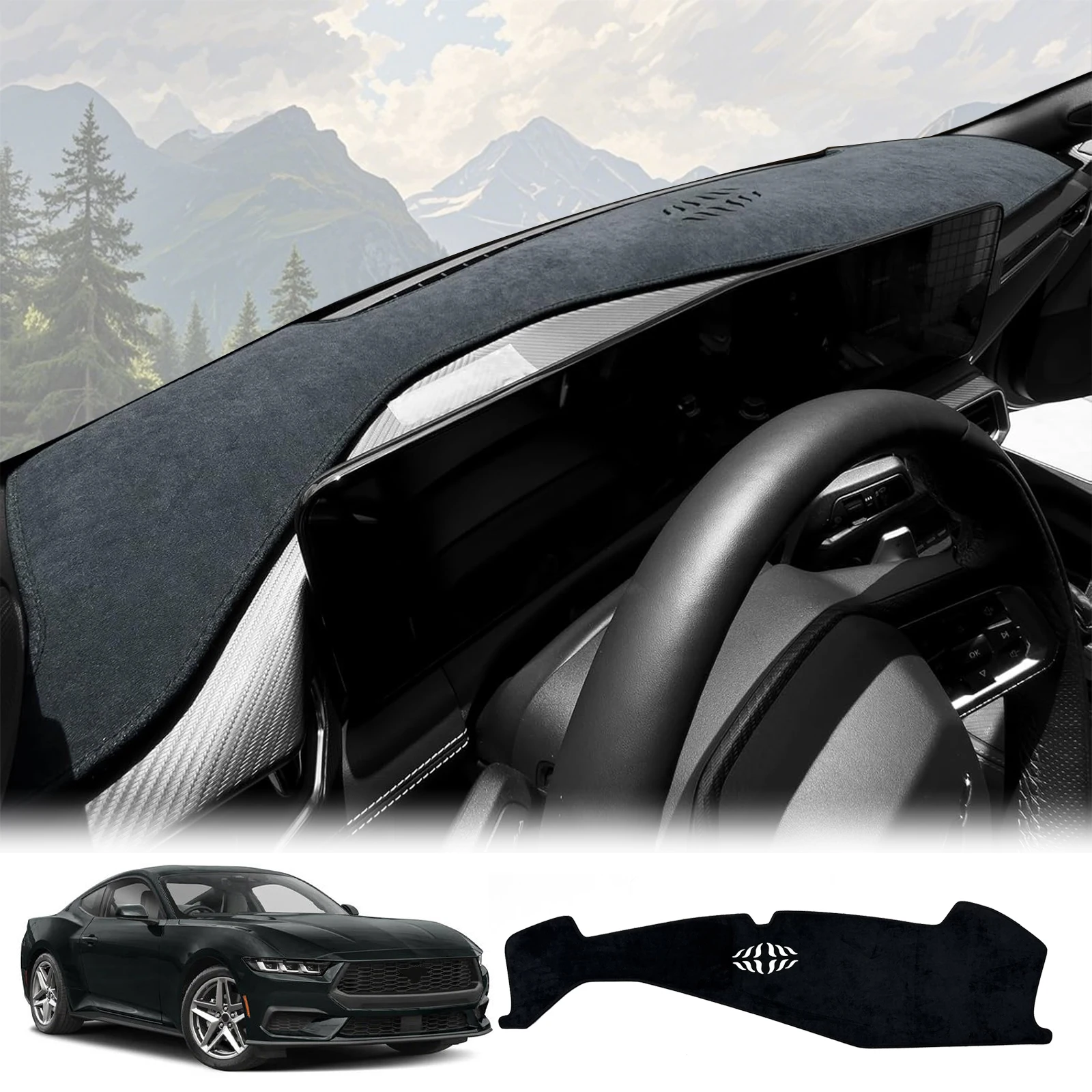 

for Ford Mustang 2024 2025 2026 Car Dashboard Mat Sunshade Protective Carpet Dash Mat Dashmat