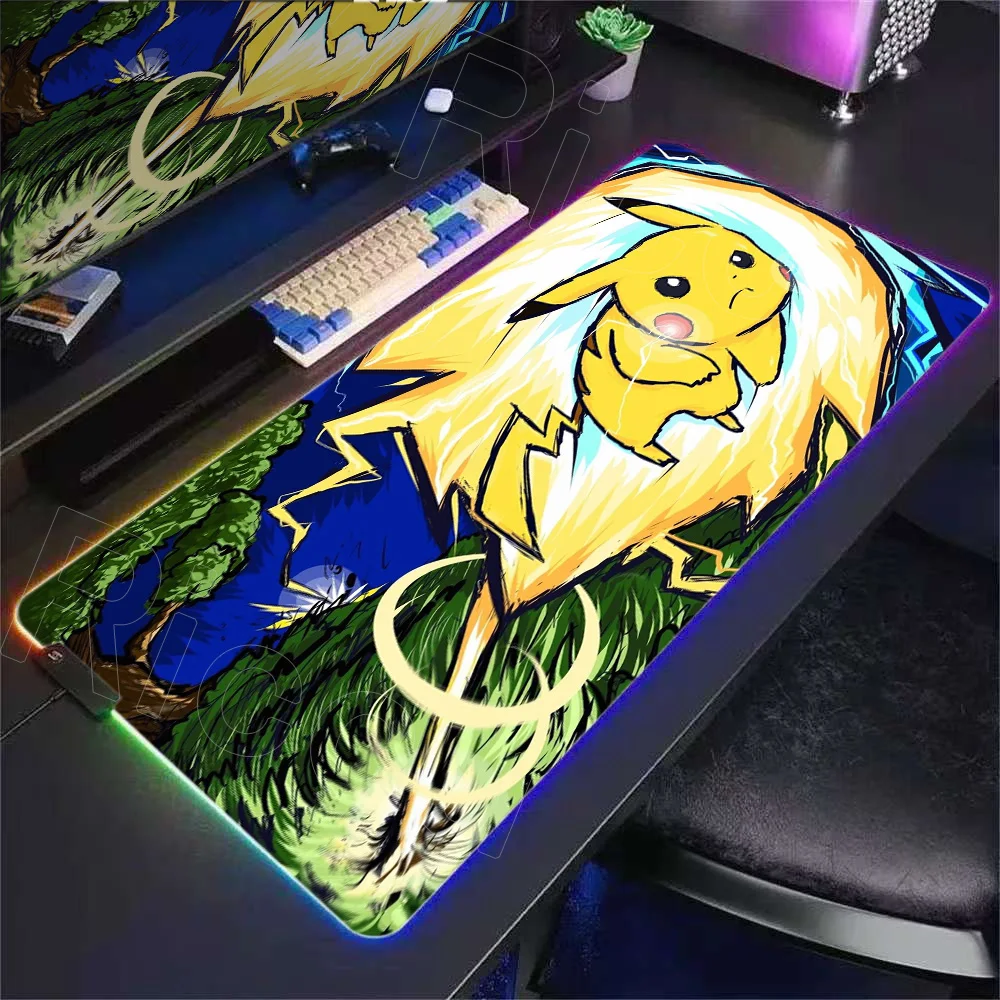 

Многие милые изображения Пикачу Коврик для мыши RGB Резиновый ПК Pokemon Компьютерные игровые аксессуары Коврик для мыши Настольный коврик Светодиодный замок Edge Gamer Rug