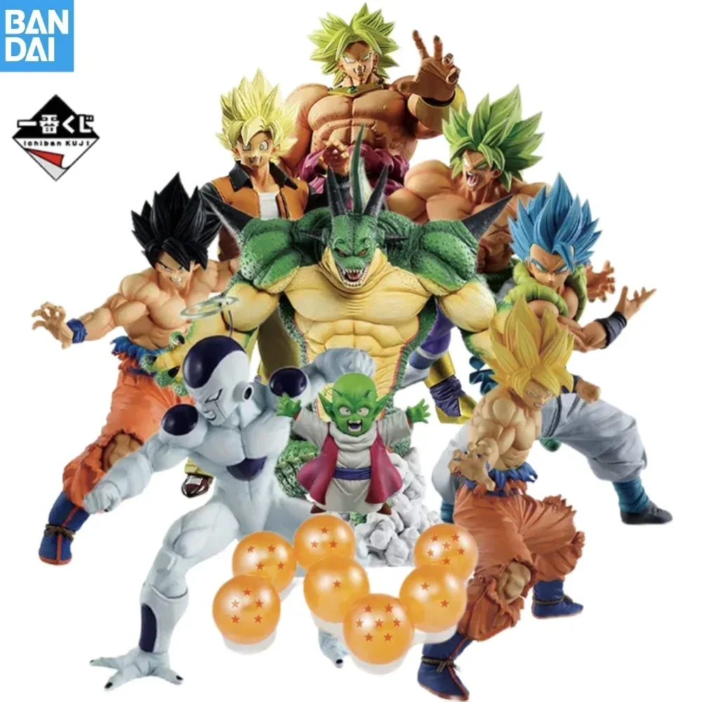 

Original Bandai Anime Dragon Ball Ichiban Kuji Son Goku Frieza Broli Gogeta Dende Shenron Action Figures Collection Model Toys