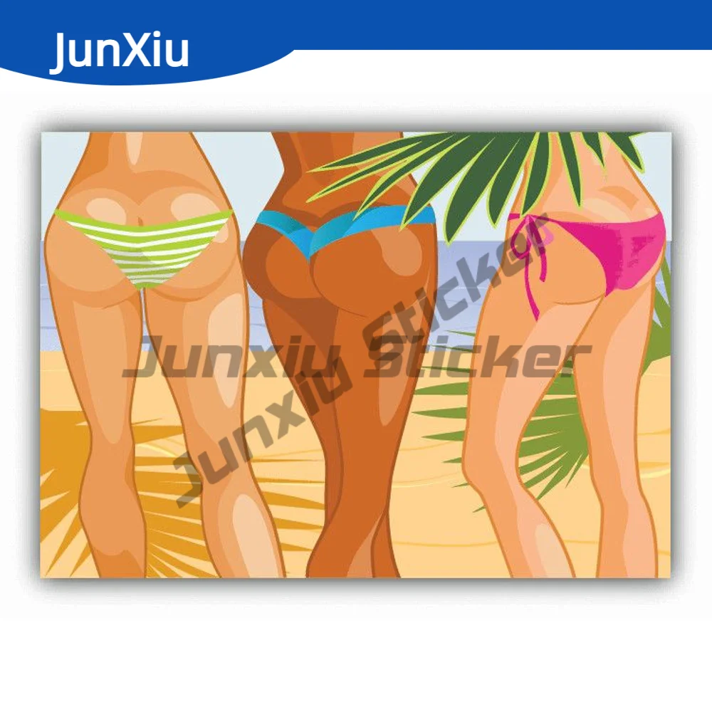 

Bikini Girls Summer Sexy Sticker Hawaii American Travel Car Truck Pickup Camper Car Body Refrigerator Bumper Anti Scratch Exteri
