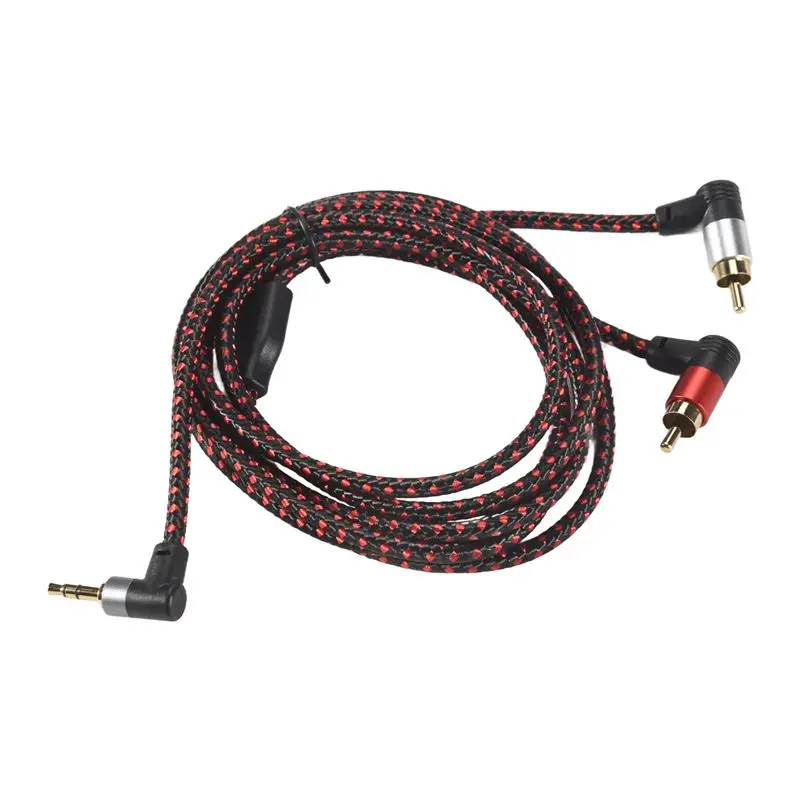 

Кабель AT12 90 градусов, 3,5 мм (штекер) на 2 RCA (штекер), угловой, стерео, AUX, Y-разветвитель, штекер для микрофона, для ноутбука, 2 м