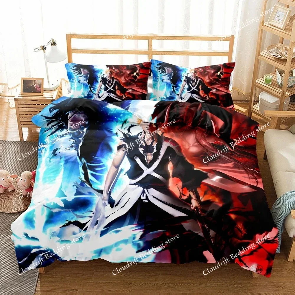 Ichigo Bleach Comics Bedding Set Small Single Twin Double Queen King Cal King Size Bed Linen Set026