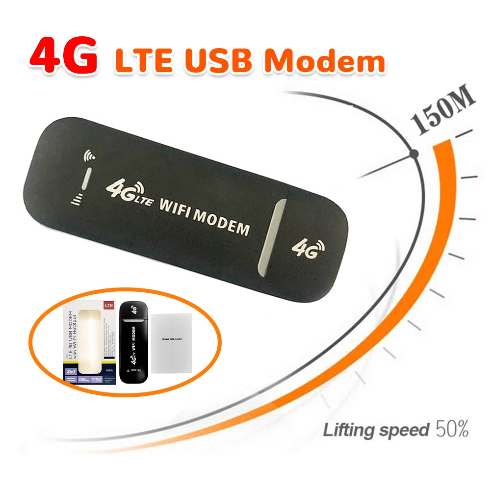 

Plastic 4G LTE USB Modem WiFi Dongle 150Mbps for Laptops Notebooks UMPCs MID Devices Networking Accessories