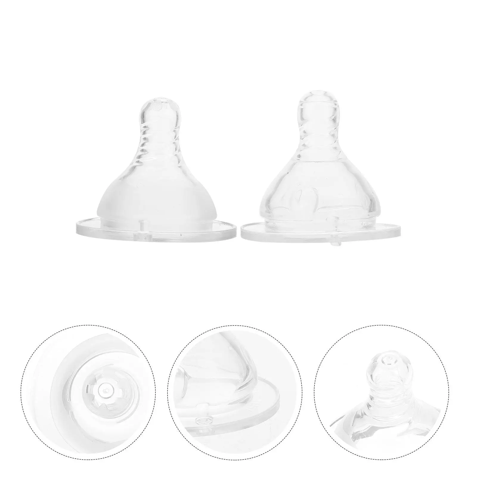 

2Pcs Silicone Baby Feeding Nipples Infant Nursing Pacifiers Bpa-Free Soft Medical Grade Safe for Newborns Milk Bottle