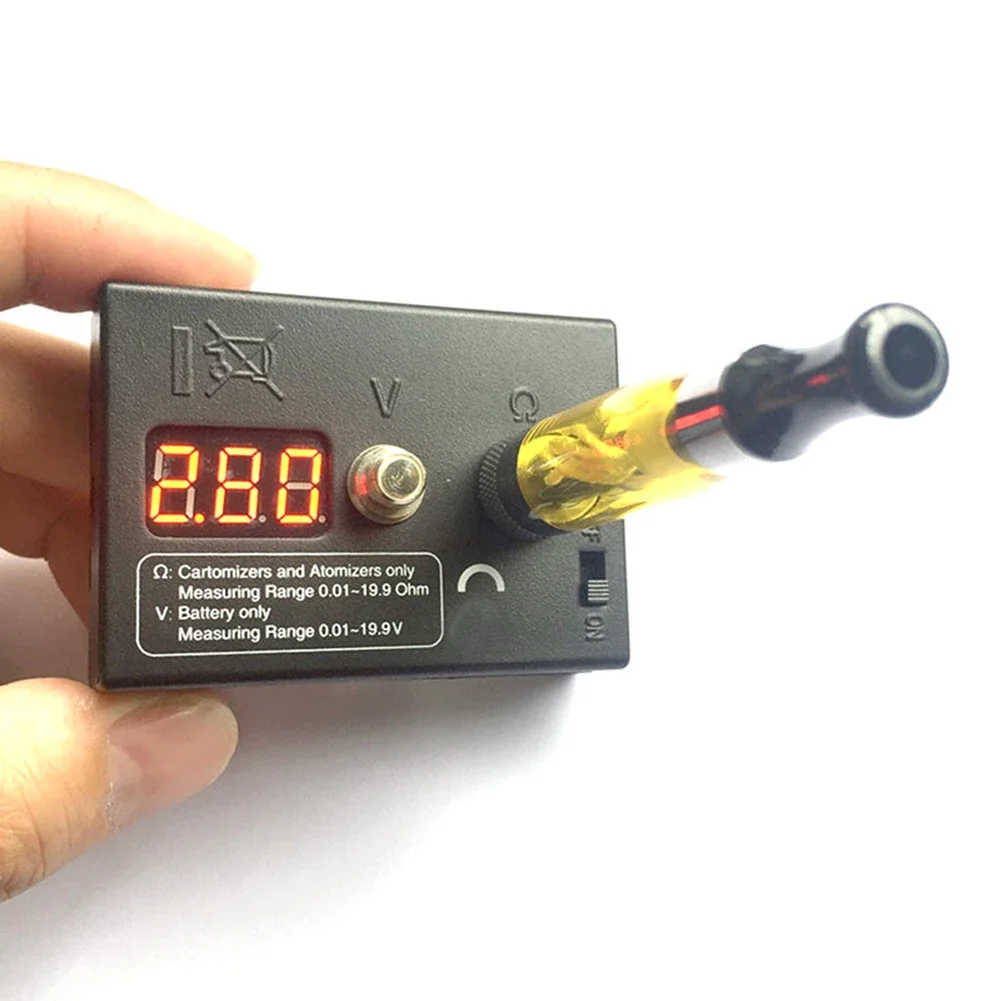 Digital Resistance Tester 0.01-19.9 Ohm LED Display Ohmmeter For EGO 510 808D For M7 M8 Coil Ablation Measurement Tool