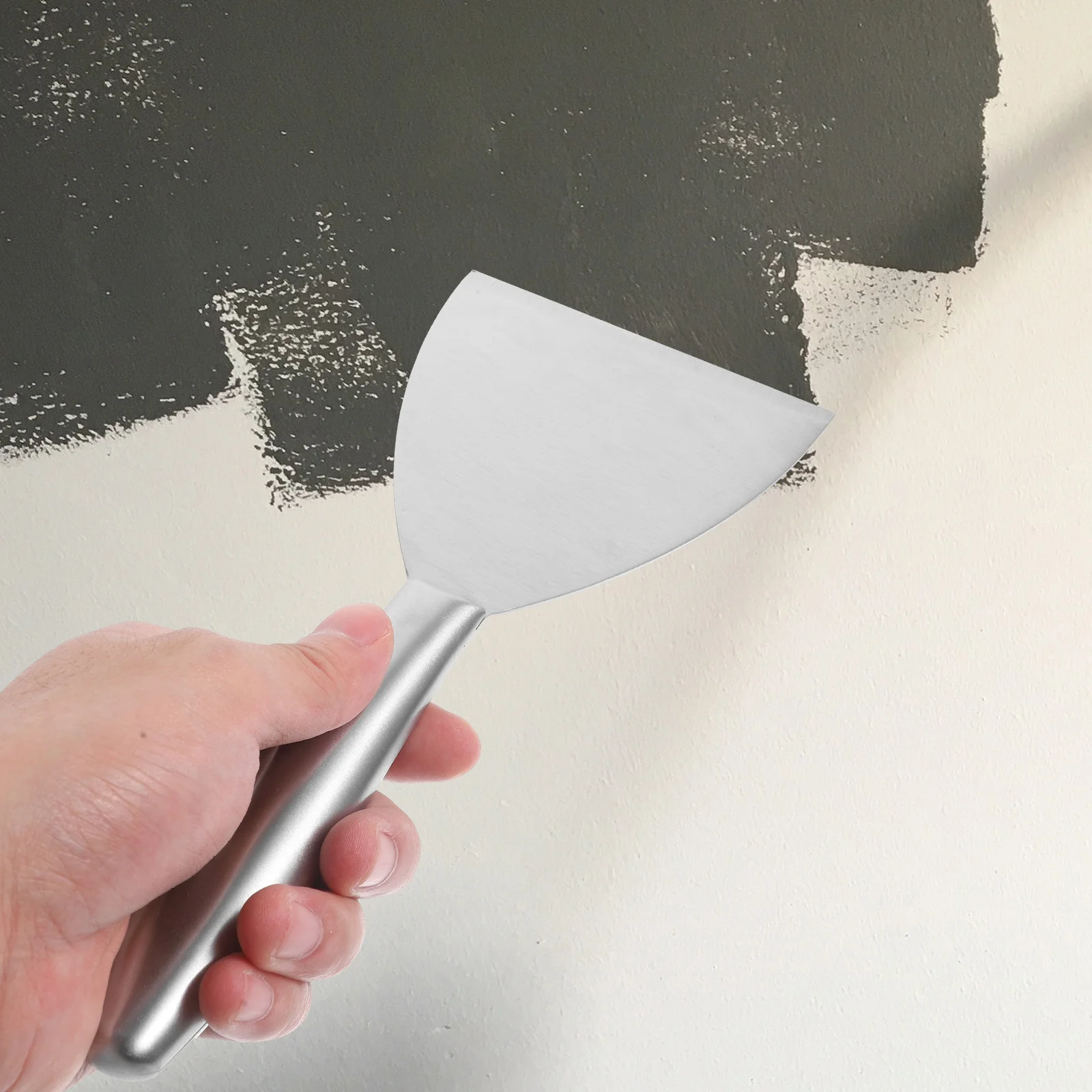 مكشطة تنظيف من الفولاذ المقاوم للصدأ، مزيل بقع المطبخ، أداة متعددة الأغراض بمقبض طويل لإزالة طلاء الغراء الزيتي وورق الحائط