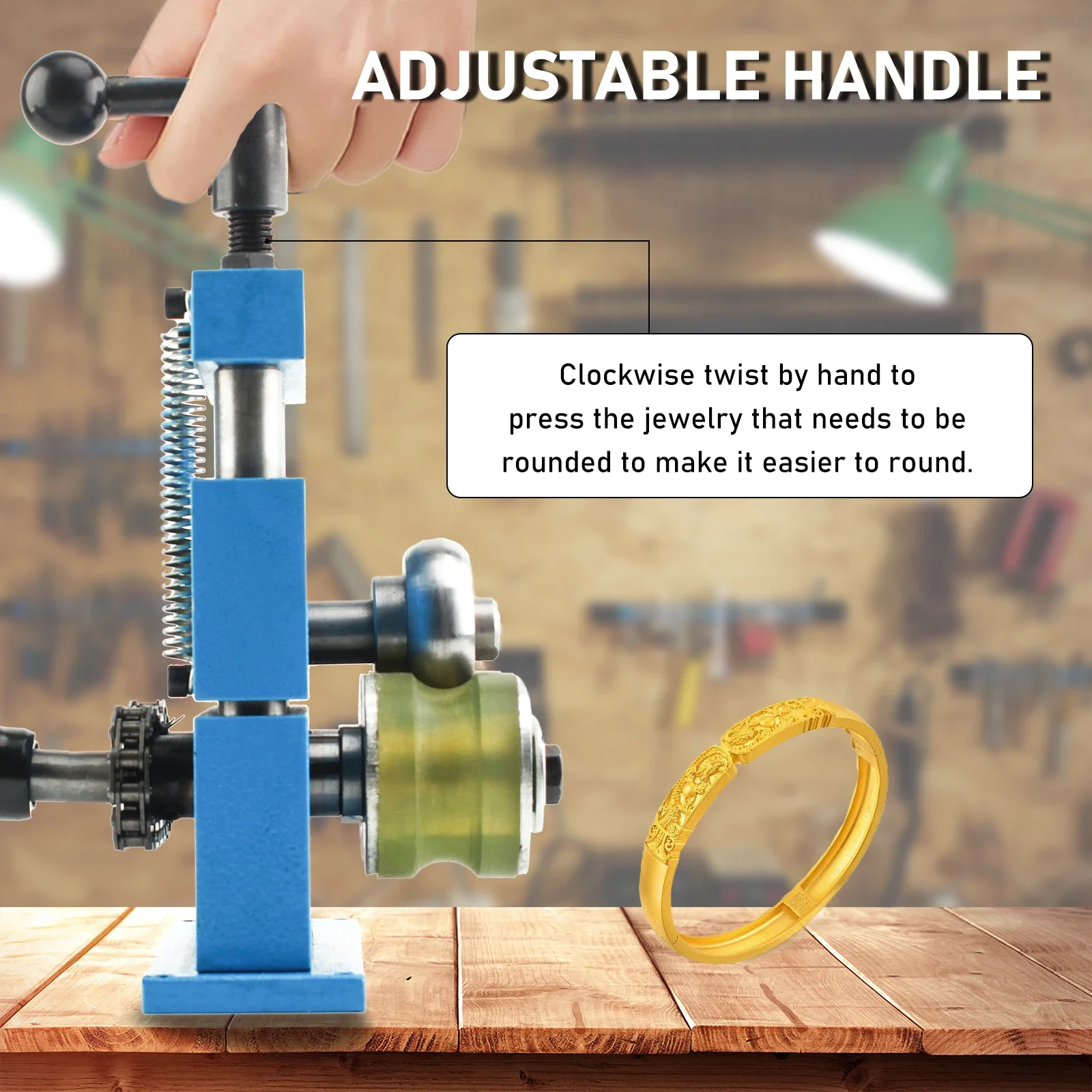 

Машина для округления колец и браслетов Машина для формования колец Машина для изготовления выпуклых золотых и серебряных ювелирных изделий Увеличительный инструмент для округления