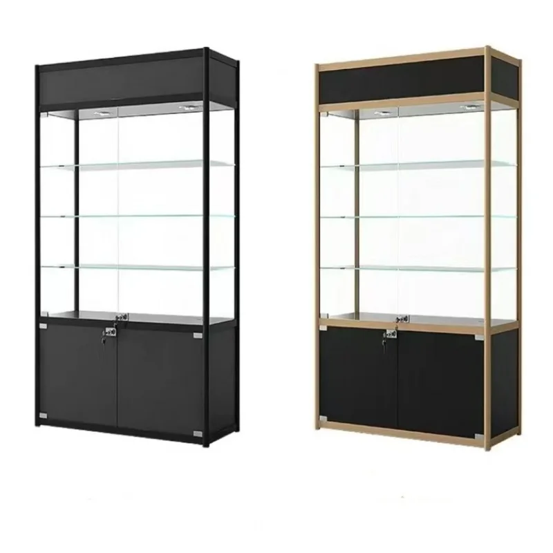 custom.Best Quality Product Shopping Mall Glass Display Cabinet Showcases With LED Light