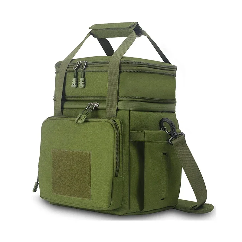 

Custom Waterproof Oxford Picnic Bag Tactical Lunch Box Adjustable Tote Insulation Waterproof Men Camping Lunch Bag