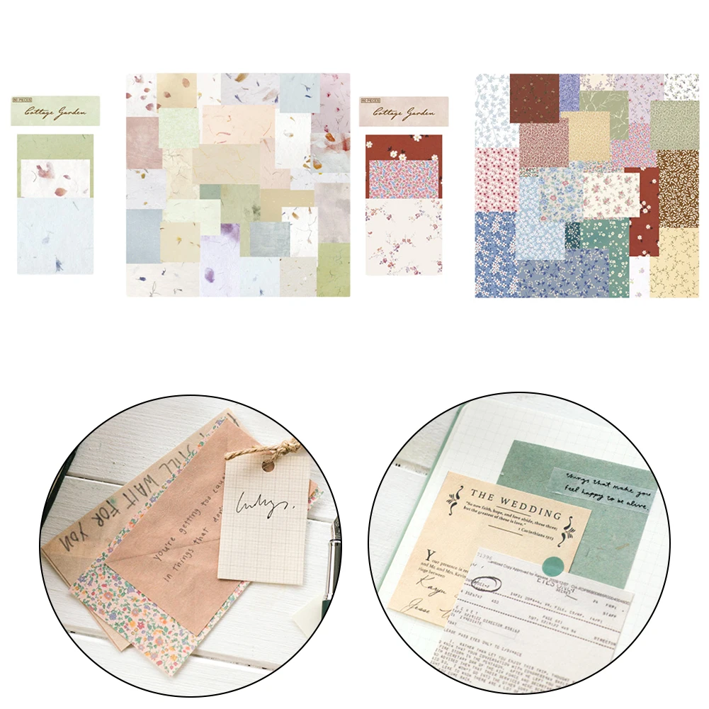 Junk Journal Vintage Paper  60Pcs Scrapbooking Backgrounds  Non Adhesive Craft Supplies  Use  Assorted Shades and Textures