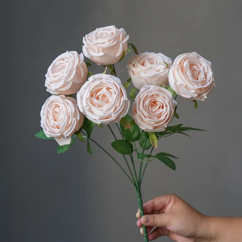 1PC High-End 7-kopf Lmperial Konkubine Rose Simulation Langsam Hochzeit Halle Dekoration Gefälschte Blume Wohnzimmer dekoration – Detail 9