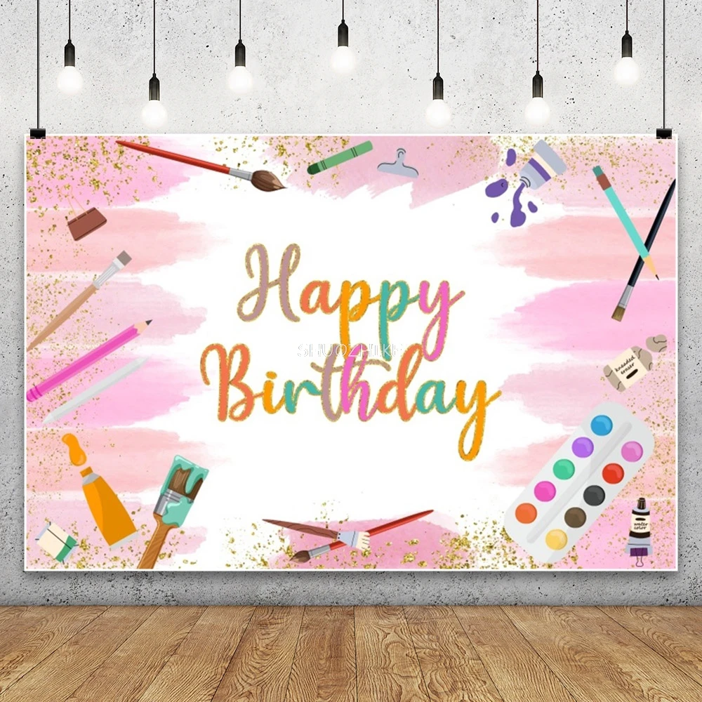 دعونا نطلاء فستان عيد الميلاد لخلفية التصوير الفوتوغرافي لفرشاة الحفلات الفنية الملونة على جدران الكتابة على الجدران