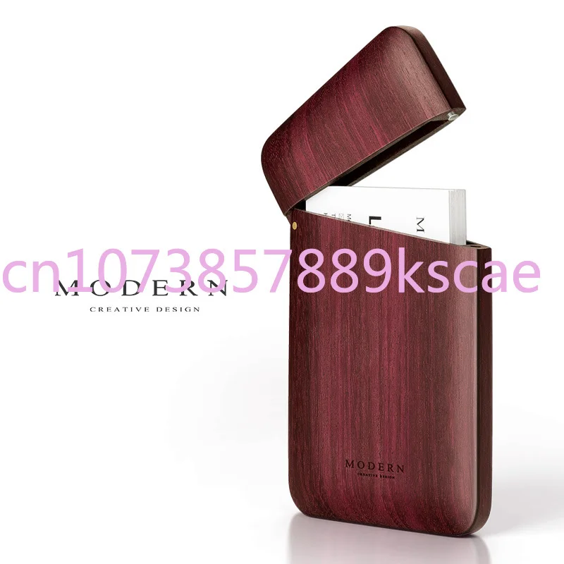 Business Wooden Business Card Holder Portable High-End Ultra-Thin Business Card Case Customized Company Gifts