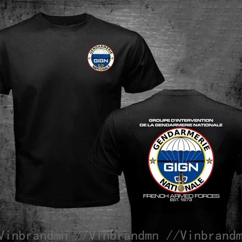 France Special Forces GIGN Policeman Groupe d'Intervention de la Gendarmerie Nationale France Men T-Shirt Casual Cotton T Shirts