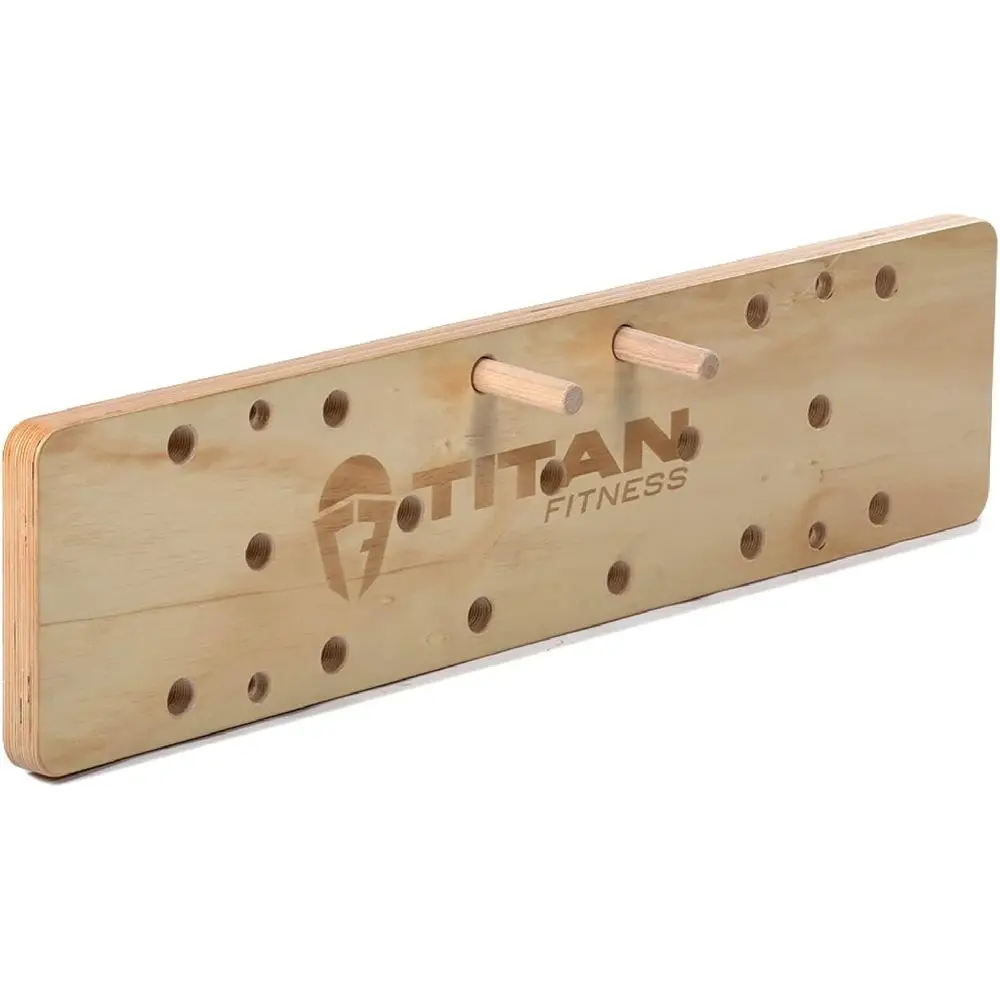 

Wall-Mounted Birch Wood Climbing Board with 17 Staggered Holes and Wooden Dowel Pegs