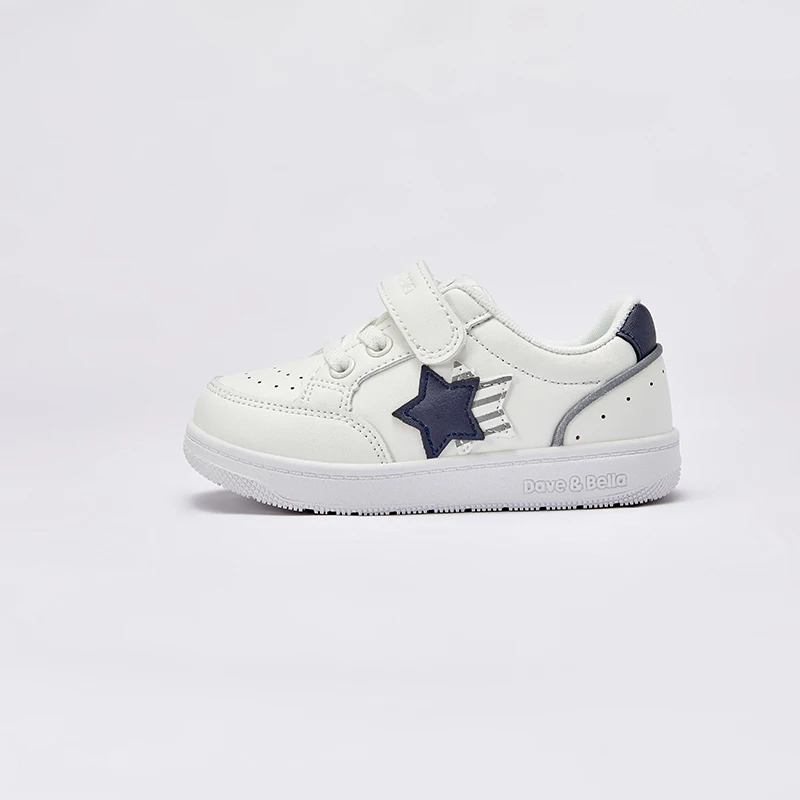 Dave Bella New Children Star Skate Shoes Boys Girls Little White Shoes Fashion Spring Star Casual Kids Shoes DB1248255