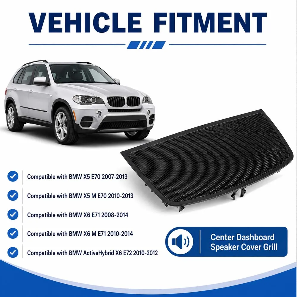 Picture 4: For BMW X5 E70 X6 E71 E72 Car Center Control  Speaker Cover Grille  Dashboard Instrument Loudspeaker Panel 51456972206