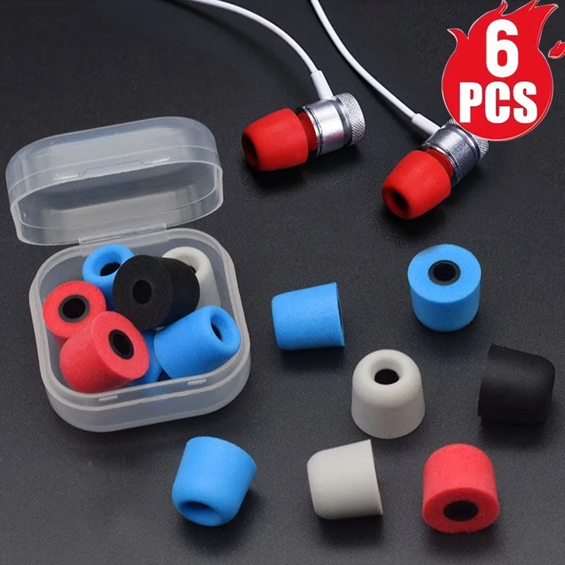 

1-6Pair Soft Memory Foam Earbuds Earmuffs S/M/L Memory Foam Earbuds Noise Reduction Replacement EarTip For 4.5mm In-Ear Earphone