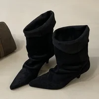Aneikeh Fashion Street Style Vintage Ankle Boots Women Winter Pointed Toe Thin Low Heel Shoes SHort Botas Zapatos De Mujer - Image 4
