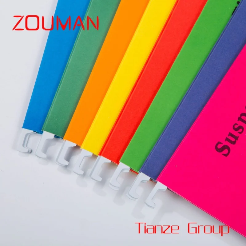 Custom , Assorted Colors Recycled Suspension File,Paper Hanging File Folders with Tabs and Inserts,25 Per Box