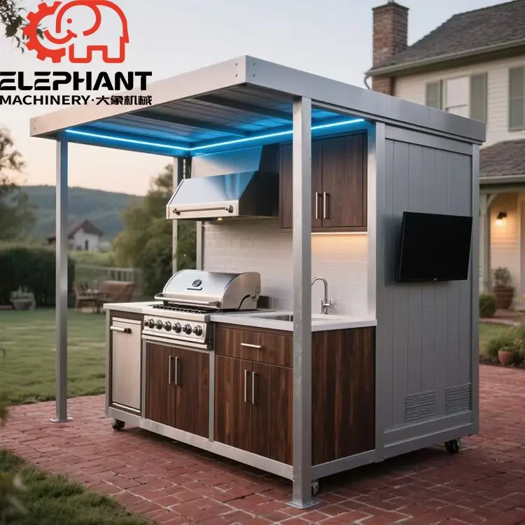 Custom Outdoor Stainless Steel Waterproof Modular Electric Grill with Eco-Friendly Design and Flame Safety Device