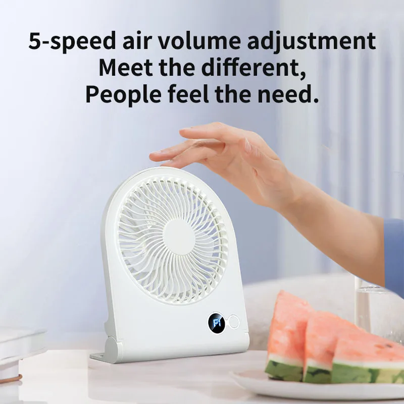 Portable Desktop Fan Ultra-Thin Powerful Air Circulator Fan Mini USB Charging Ventilator Fan for Office Home Bedroom Dormitory